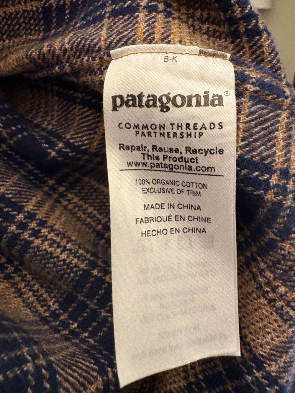 Patagonia #53947 Men's Blue/Tan Plaid Fjord Flannel Button-Front Shirt XXL/2XL - Picture 11 of 11